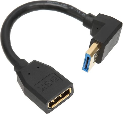 Displayport Extension Cable, 0.15m 32.4Gbps Displayport 90 Degree Male to Displayport Female Display Port Cable, for Graphics Cards and Monitors with Displayport Ports in Saudi Arabia