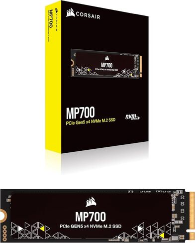 Corsair MP700 2TB PCIe Gen5 x4 NVMe 2.0 M.2 SSD – High-Density TLC NAND – Aluminum Heatsink – M.2 2280 – DirectStorage Compatible – Up to 10,000MB/sec – PCIe Gen4 & Gen3 Backwards Compatible – Black in Saudi Arabia