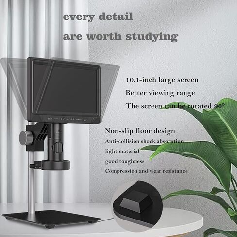 مجهر رقمي بشاشة IPS عالية الوضوح مقاس 10.1 بوصة، مجهر عملة معدنية 12 مليون بكسل، مجهر إصلاح إلكتروني للبالغين، يدعم نظام Windows xP.vista/7/8/10/11Mocos X 11.0 in Kuwait