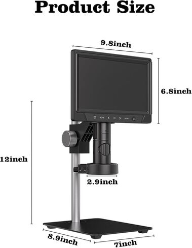 مجهر رقمي بشاشة IPS عالية الوضوح مقاس 10.1 بوصة، مجهر عملة معدنية 12 مليون بكسل، مجهر إصلاح إلكتروني للبالغين، يدعم نظام Windows xP.vista/7/8/10/11Mocos X 11.0 in Kuwait