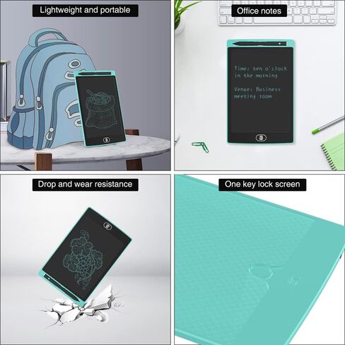 [عبوة من قطعتين] تابلت كتابة LCD، لوحة كتابة إلكترونية مقاس 8.5 بوصة من TIQUS مع زر قفل الذاكرة، لوحة رسم صديقة للبيئة، للبالغين، [أزرق فاتح] in Kuwait