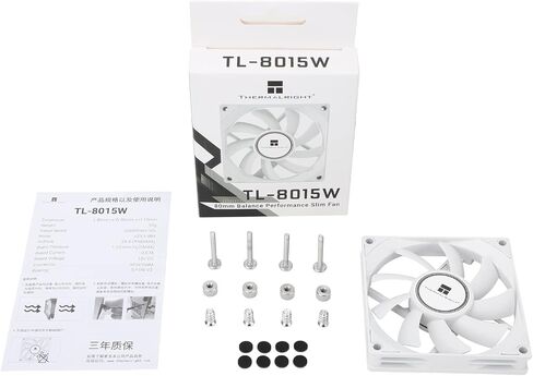Thermalright TL-8015 وحدة المعالجة المركزية مروحة الكمبيوتر مروحة هادئة 4pin PWM PC Fan، مروحة تبريد رفيعة 15 مم، سرعة 2200 دورة في الدقيقة، مروحة تبريد وحدة المعالجة المركزية 80 مم in Kuwait