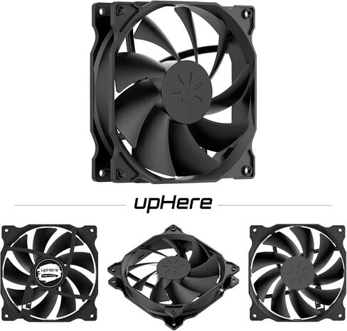 upHere 12BK4-5 PWM Case Fan,120mm PC Fan,High Performance Cooling Fan, 4-Pin, Adjustable Speed 900-1800 RPM, Compatible with Desktop in Saudi Arabia
