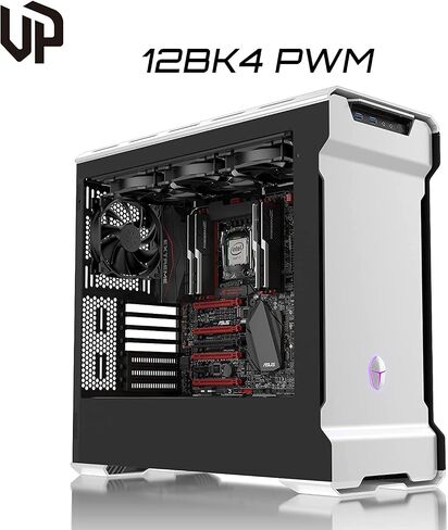 upHere 12BK4-5 PWM Case Fan,120mm PC Fan,High Performance Cooling Fan, 4-Pin, Adjustable Speed 900-1800 RPM, Compatible with Desktop in Saudi Arabia