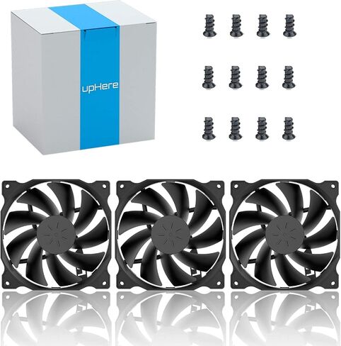 upHere 12BK4-5 PWM Case Fan,120mm PC Fan,High Performance Cooling Fan, 4-Pin, Adjustable Speed 900-1800 RPM, Compatible with Desktop in Saudi Arabia