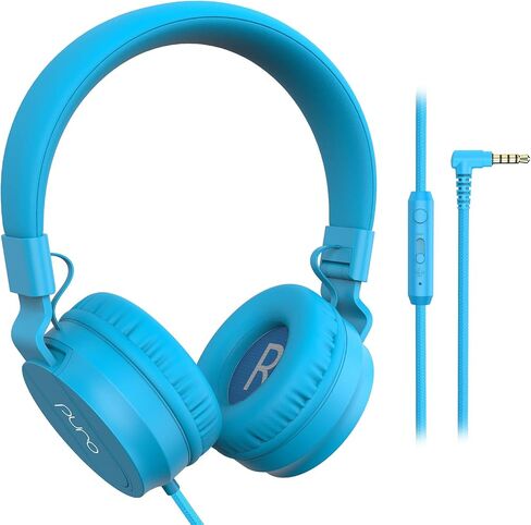 Puro Sound Labs PuroBasic Volume Limiting Wired Headphones for Kids, Foldable & Adjustable Headband w/Microphone, Compatible with Smartphones, Tablets and PC’s -Green in Saudi Arabia