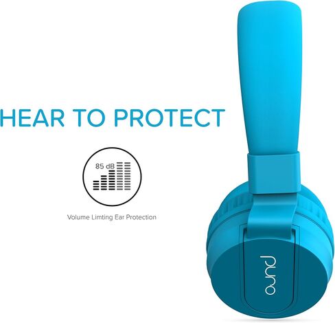 Puro Sound Labs PuroBasic Volume Limiting Wired Headphones for Kids, Foldable & Adjustable Headband w/Microphone, Compatible with Smartphones, Tablets and PC’s -Green in Saudi Arabia