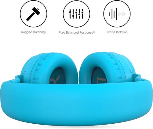Puro Sound Labs PuroBasic Volume Limiting Wired Headphones for Kids, Foldable & Adjustable Headband w/Microphone, Compatible with Smartphones, Tablets and PC’s -Green in Saudi Arabia