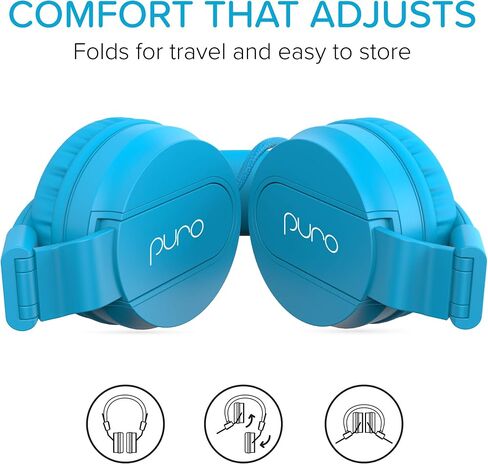 Puro Sound Labs PuroBasic Volume Limiting Wired Headphones for Kids, Foldable & Adjustable Headband w/Microphone, Compatible with Smartphones, Tablets and PC’s -Green in Saudi Arabia