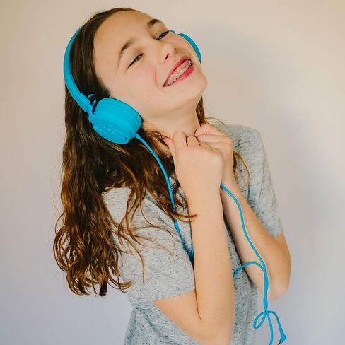 Puro Sound Labs PuroBasic Volume Limiting Wired Headphones for Kids, Foldable & Adjustable Headband w/Microphone, Compatible with Smartphones, Tablets and PC’s -Green in Saudi Arabia