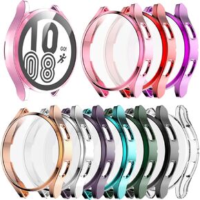 Wugongyan Case Compatible with Samsung Galaxy Watch 4 Screen Protector Case 44mm (Not 42mm/46mm) Soft TPU Scratch Resistant Full Cover Protective Case for Galaxy Watch 4 (10-Pack, 44mm)