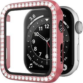 D & K Exclusives Rhinestone Case Compatible with Apple Watch 38mm Series 3/2/1 with Tempered Glass Screen Protector, Bling Crystal Bumper Hard PC Thin Protective Cover for iWatch, Women, Men, Black in Saudi Arabia