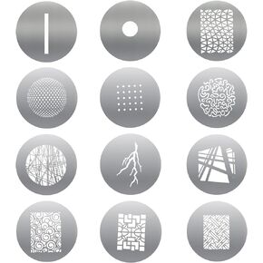 Soonpho 12-Pcs Round GOBO Kit, 66mm Metal Plate with Different Patterns Works with Godox SA/VSA Spotlight Attachment and Soonpho OT1 Pro II III Optical Snoot to Create Different Lighting Effects in Saudi Arabia