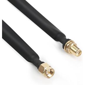 Nelawya LoRa كابل مسطح RP-SMA ذكر إلى RP-SMA أنثى نافذة وباب تغذية من خلال محول تمديد الكابلات المحورية لهوائي LoRa WiFi LoRaWan Bobcat Nebra RAK Helium Hotspot HNT Miner Mining Antenna in Kuwait