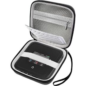 حافظة راوتر صلبة للسفر لجهاز NETGEAR Nighthawk M5 5G Mobile Hotspot مع WiFi 6 (MR5200، MR5100)/ M1 Mobile Hotspot 4G LTE Router MR1100 - سحاب أحمر (صندوق فقط)