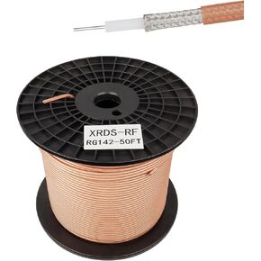 XRDS -RF RG142 M17/60 RF كابل محوري 50 قدم، نحاس مطلي بالفضة مزدوج المحور in Kuwait