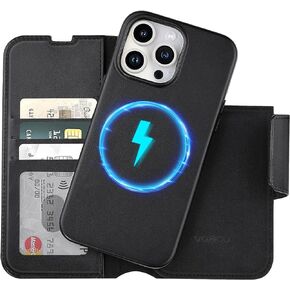 Wallet Case for iPhone 14 with Magsafe, Premium PU Leather Flip Folio Cover RFID Blocking with Card Slot, Magnetic Kickstand Shockproof Cover Designed for iPhone 14 6.1''-Black in Saudi Arabia