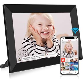 اطار صور رقمي ذكي 10.1 انش واي فاي من فراميو، اطار صور رقمي بشاشة لمس عالية الدقة 1280×800 مع تخزين مدمج بسعة 16 جيجا وعرض شرائح ودوران تلقائي ومشاركة اللحظات على الفور عبر التطبيق in Kuwait