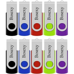 محركات أقراص فلاش USB سعة 32 جيجابايت من Bosexy Thumb Drive دوارة كبيرة الحجم عصا ذاكرة Pendrive مع مؤشر LED مزيج الألوان، أسود/أزرق/أحمر/أخضر/أرجواني (5 قطع، 32 جرام لكل منها) in Kuwait