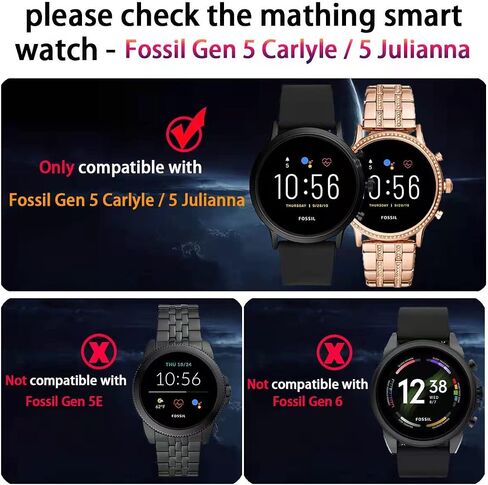 حزمة من 3 قطع من Suoman لساعة Fossil Gen 5 Julianna، حافظة حماية شاملة من الصدمات من مادة TPU لساعة Fossil Gen 5 Julianna الذكية (غير مناسبة لنماذج ساعات Fossil الأخرى) in Kuwait