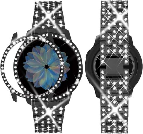 حزام SUPOIX مع حافظة متوافق فقط مع Samsung Galaxy Watch 6 40 مم 44 مم، 20 مم حزام بديل بلينغ للنساء وغطاء وجه ممتص للصدمات من البولي كربونات لساعة Galaxy Watch 6 (الحجم اختياري) in Kuwait