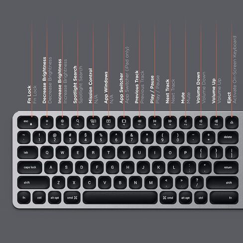 لوحة مفاتيح بلوتوث من الألومنيوم من Satechi مع لوحة مفاتيح رقمية - لجهاز M2/ M1 MacBook Pro/Air، M2/ M1 iPad Pro/Air، M2 Mac Mini، iMac M1 (رمادي فضائي) in Kuwait