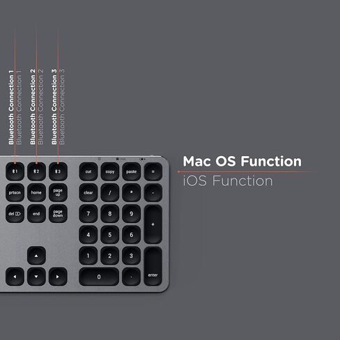 لوحة مفاتيح بلوتوث من الألومنيوم من Satechi مع لوحة مفاتيح رقمية - لجهاز M2/ M1 MacBook Pro/Air، M2/ M1 iPad Pro/Air، M2 Mac Mini، iMac M1 (رمادي فضائي) in Kuwait
