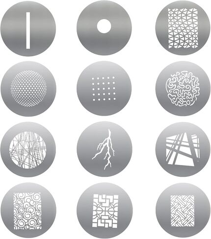 Soonpho 12-Pcs Round GOBO Kit, 66mm Metal Plate with Different Patterns Works with Godox SA/VSA Spotlight Attachment and Soonpho OT1 Pro II III Optical Snoot to Create Different Lighting Effects in Saudi Arabia