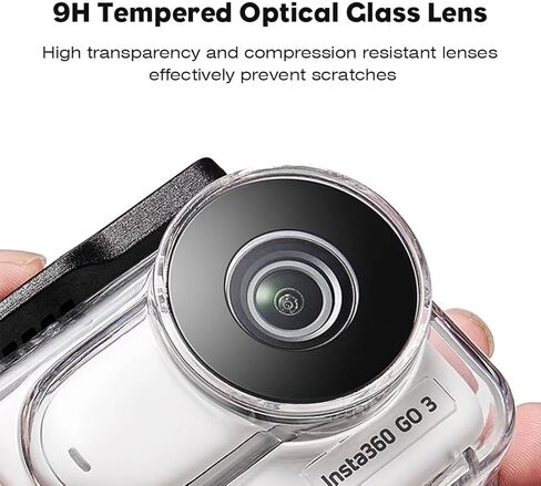 ار اس زد اف ان جي اكس ار واي حافظة غوص لجهاز انستا 360 جو 3، حافظة واقية مقاومة للماء بطول 60 متر/197 قدم مع حشوات مضادة للضباب لانستا 360 جو 3 in Kuwait