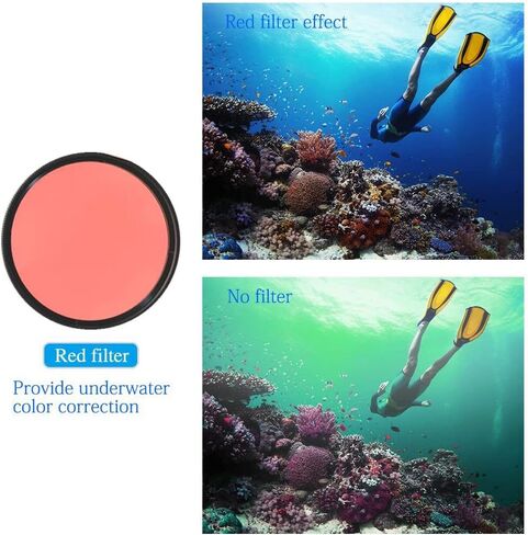 Red Filter for Sea Frogs SF-PH-02, for Meikon Seafrogs housing for FujiTG6/5/4, Sony RX100(I-V), RX100VII, a6500, a6300,a6000,a6400 and Other Case with 67mm Threaded Interface in Saudi Arabia