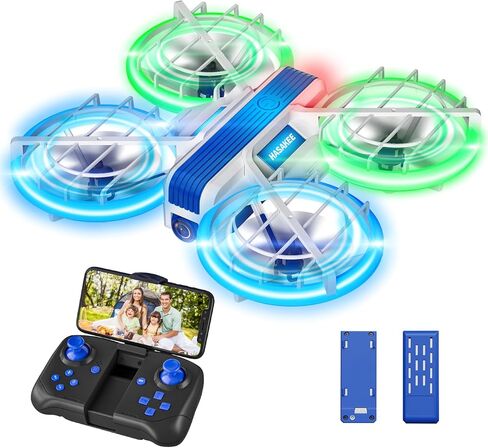 Drone with Camera 1080P HD FPV for Kids and Adults,Hobby RC Quadccopter for Beginners with Bright LED Light,Propeller Full Protect,2PCS Batteries,Kids Toy Easy to Play,M1S Drone in Kuwait