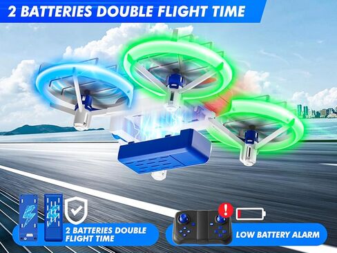 Drone with Camera 1080P HD FPV for Kids and Adults,Hobby RC Quadccopter for Beginners with Bright LED Light,Propeller Full Protect,2PCS Batteries,Kids Toy Easy to Play,M1S Drone in Kuwait