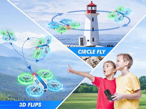 Drone with Camera 1080P HD FPV for Kids and Adults,Hobby RC Quadccopter for Beginners with Bright LED Light,Propeller Full Protect,2PCS Batteries,Kids Toy Easy to Play,M1S Drone in Kuwait