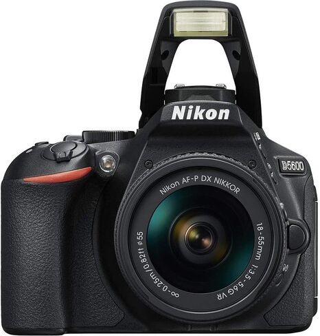 Nikon D5600 DSLR Camera with 18-55mm Lens (1576) + 64GB Card + Case + Corel Photo Software + EN-EL14A Battery + HDMI Cable + Cleaning Set + Flex Tripod + Memory Wallet (International Model) (Renewed) in Saudi Arabia