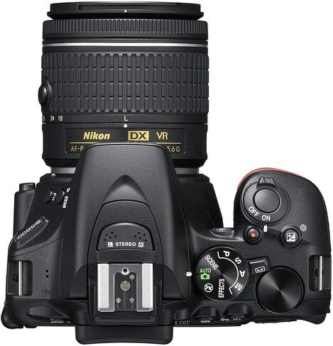 Nikon D5600 DSLR Camera with 18-55mm Lens (1576) + 64GB Card + Case + Corel Photo Software + EN-EL14A Battery + HDMI Cable + Cleaning Set + Flex Tripod + Memory Wallet (International Model) (Renewed) in Saudi Arabia