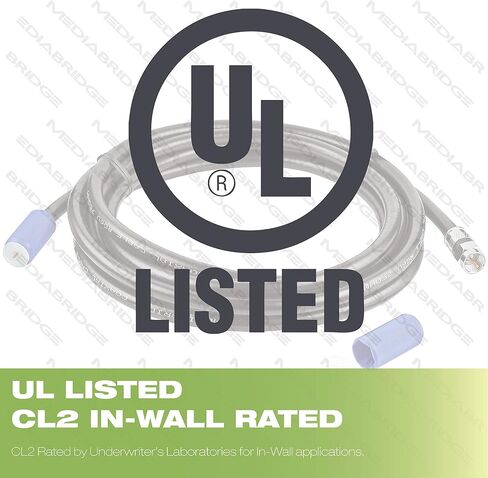 Mediabridge™ Coaxial Cable (15 Feet) with F-Male Connectors - Ultra Series - Tri-Shielded UL CL2 in-Wall Rated RG6 Digital Audio/Video - Includes Removable EZ Grip Caps (Part# CJ15-6BF-N1) in Saudi Arabia