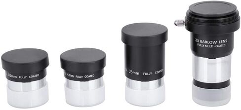 Astronomical Telescope Set Telescope Accessory Kit,Professional 1.25 inch Plossl Telescope Eyepiece Set 4/10/25mm + 2X Barlow Lens Kit for Astronomy in Saudi Arabia