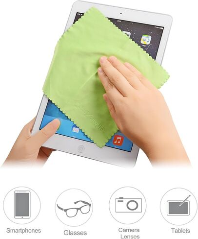 ColorYourLife 10-Pack Microfiber Cleaning Cloths for Smart Phones, Laptops, Tablets, Lenses, LCD Monitor, TV, Camera, Glasses, Optics etc in Retail Packaging in Kuwait
