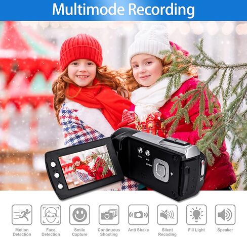 كاميرات فيديو Vmotal 24 ميجابكسل كاميرا رقمية ومسجل فيديو FHD 1080P 30FPS 2.7 بوصة كاميرا فيديو يوتيوب TikTok كاميرا فيديو للأطفال الأطفال الطلاب المراهقين المبتدئين in Kuwait