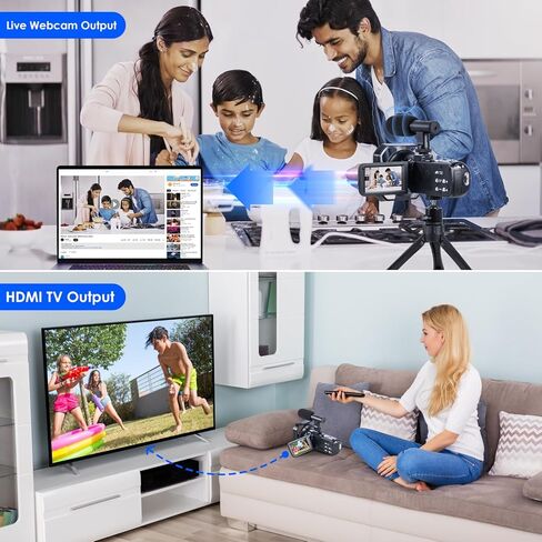 كاميرا فيديو CAMWORLD 4K كاميرا فيديو 48 ميجابكسل UHD واي فاي 16X تكبير رقمي 3.0 بوصة شاشة تعمل باللمس كاميرا للرؤية الليلية كاميرا تسجيل فيديو مسجل كاميرا يوتيوب مع ميكروفون وجهاز تحكم عن بعد وبطاريتين in Kuwait