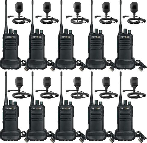 Retevis RB29 2 Way Radio for Adults, Heavy Duty Walkie Talkies with Earpieces, Strong Compatibility, USB Charger, Hands Free Two Way Radio for Warehouse Education Commercial (10 Pack) in Saudi Arabia