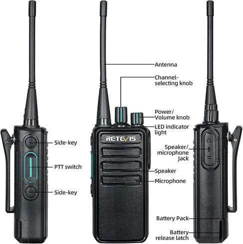 Retevis RB29 2 Way Radio for Adults, Heavy Duty Walkie Talkies with Earpieces, Strong Compatibility, USB Charger, Hands Free Two Way Radio for Warehouse Education Commercial (10 Pack) in Saudi Arabia