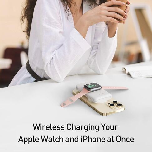 iWALK MAG-X Magnetic Wireless Power Bank with iWatch Charger,10000mAh PD Fast Charging Portable Charger Compact Battery Pack Compatible with iPhone 15/14/13/12 Series,Apple Watch Ultra/8/7/6/5/4 in Saudi Arabia