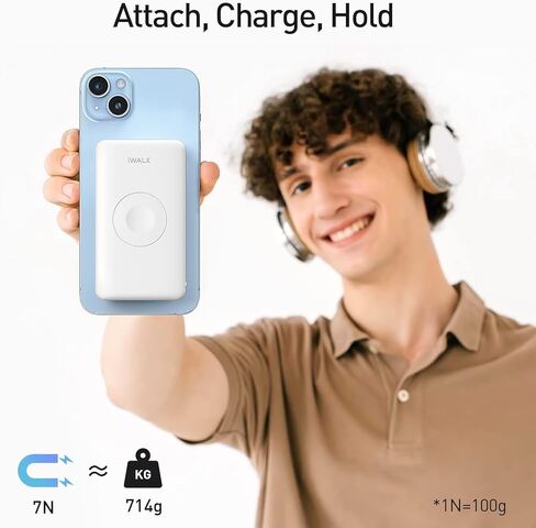 iWALK MAG-X Magnetic Wireless Power Bank with iWatch Charger,10000mAh PD Fast Charging Portable Charger Compact Battery Pack Compatible with iPhone 15/14/13/12 Series,Apple Watch Ultra/8/7/6/5/4 in Saudi Arabia