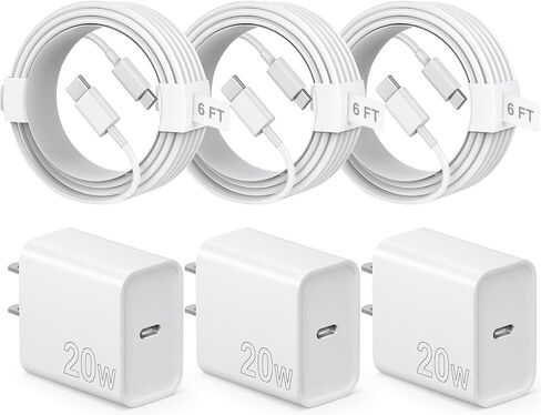 USB C Charger iPhone 15 Fast Charger [MFi Certified] 3-Pack iPad Pro Charger 6FT Compatible with iPhone 15/iPhone 15 iPro/iPhone 15 Pro Max,iPad Pro,iPad Mini,Samsung/Android Phones in Kuwait