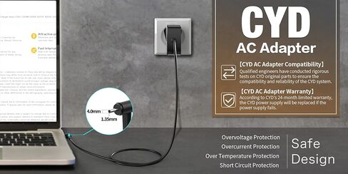 شاحن كمبيوتر محمول CYD 33 واط متوافق مع مصدر الطاقة Asus C202 Q200 S200E X202E C300ma S200E X201E X202E Q200E X202 X202e F200ca E402ma Exa1206ch AD890326 in Kuwait