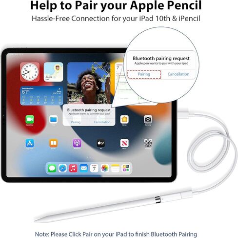 محول شحن متوافق مع قلم ابل الجيل الاول من USB-C الى لايتنينج انثى من النوع C، كيبل اقتران بلوتوث، موصل USB-C الى قلم (الجيل الاول) لجهاز ايباد الجيل العاشر 2022 in Kuwait