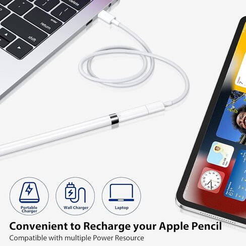 محول شحن متوافق مع قلم ابل الجيل الاول من USB-C الى لايتنينج انثى من النوع C، كيبل اقتران بلوتوث، موصل USB-C الى قلم (الجيل الاول) لجهاز ايباد الجيل العاشر 2022 in Kuwait