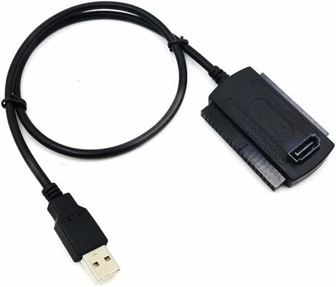 كابل محول SATA PATA IDE من LinaLife إلى USB 2.0 للقرص الصلب القرص الصلب 2.5 بوصة 3.5 بوصة مع محول طاقة التيار المتردد الخارجي in Kuwait