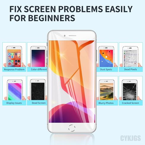 for iPhone 6S Screen Replacement with Home Button 4.7 inch White LCD | 3D Touch Digitizer Display Full Assembly Fix Kit, Front Camera Proximity Sensor Ear Speaker Repair Tools A1633 A1688 A1700 in Kuwait